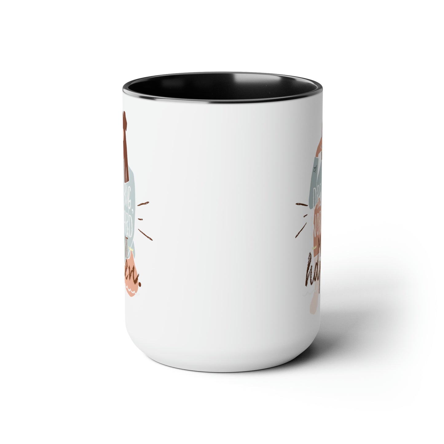 Dream Big Two-Tone Coffee Mug, 15oz Printify Pikolelie (pee-koh-lay-lee) Activewear Mug