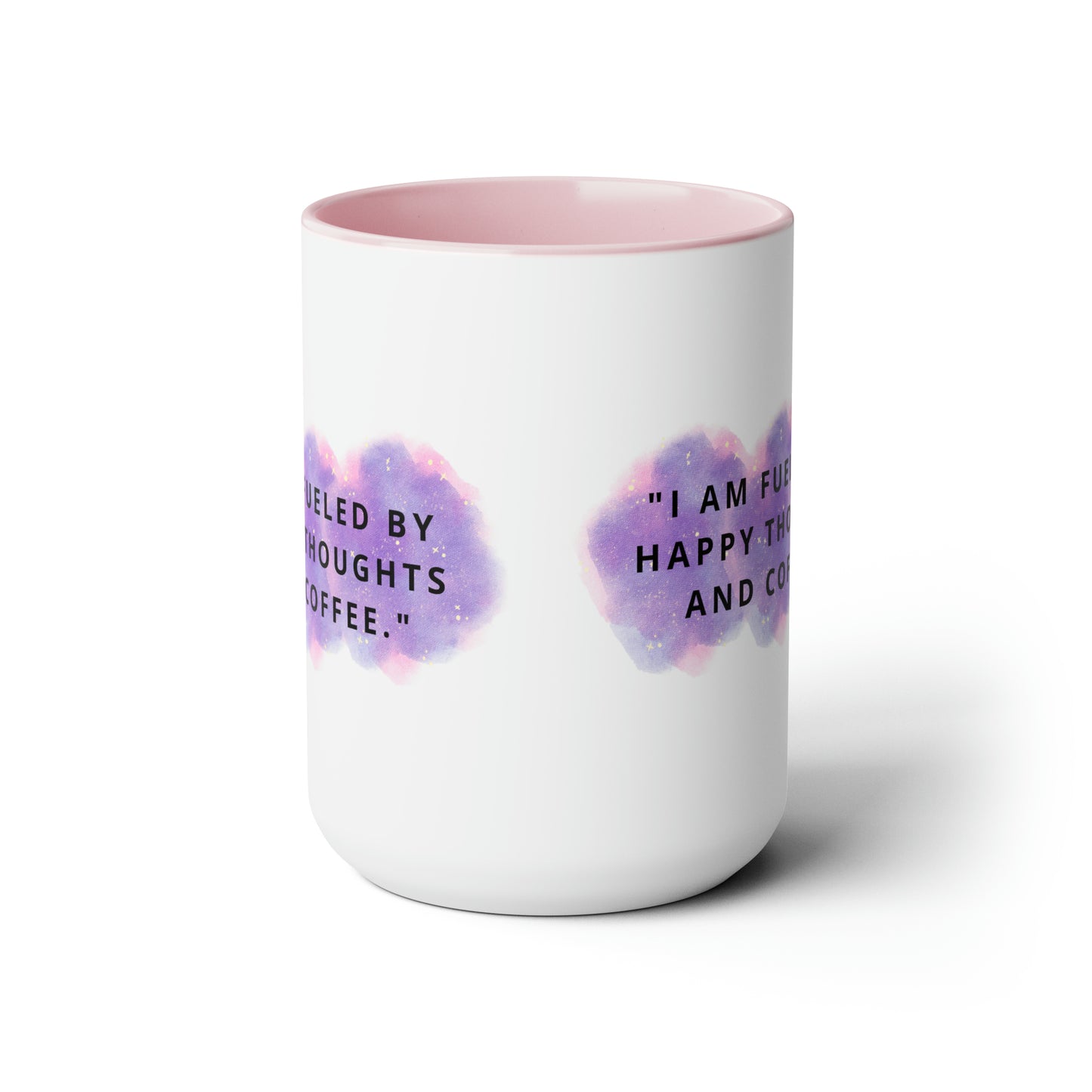 Happy Thoughts Two-Tone Coffee Mug, 15oz Printify Pikolelie (pee-koh-lay-lee) Activewear Mug