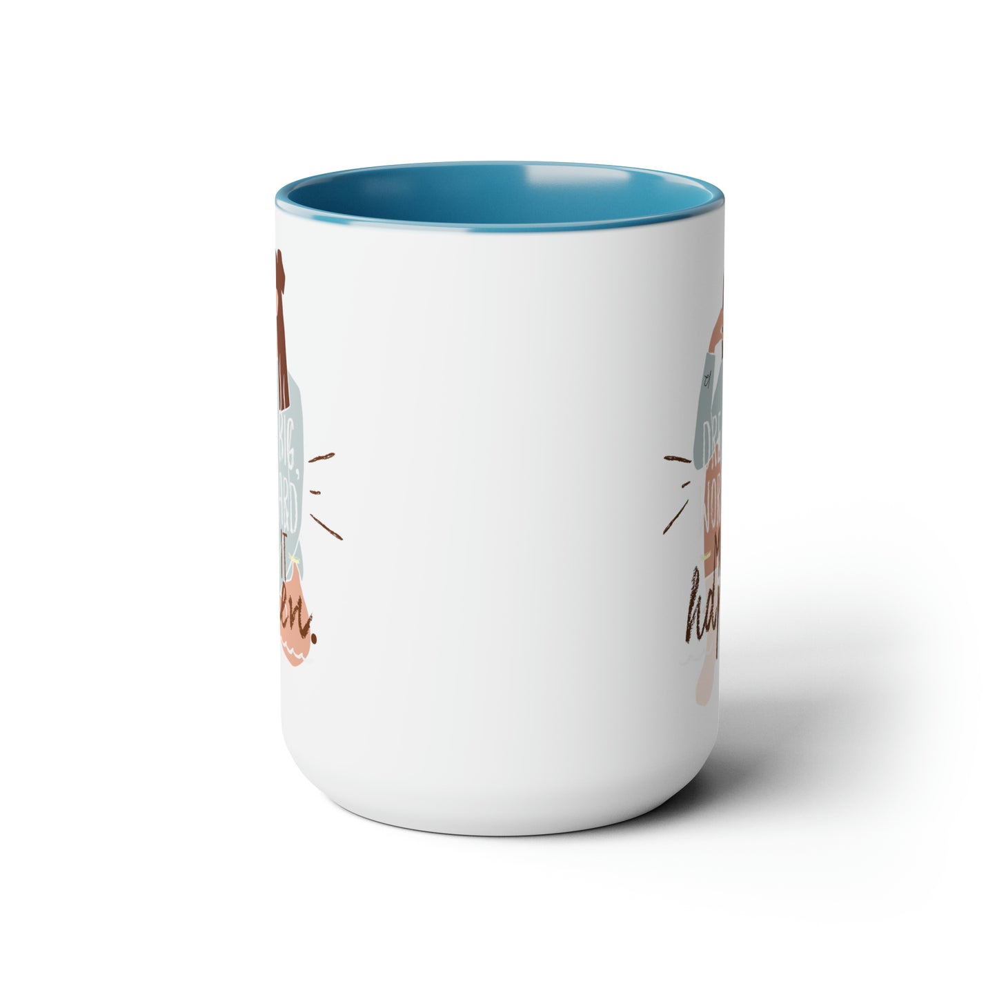 Dream Big Two-Tone Coffee Mug, 15oz Printify Pikolelie (pee-koh-lay-lee) Activewear Mug