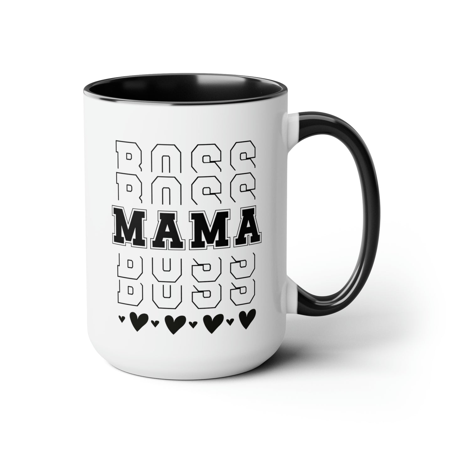 Boss Mama Two-Tone Coffee Mug, 15oz Printify Pikolelie (pee-koh-lay-lee) Activewear Mug