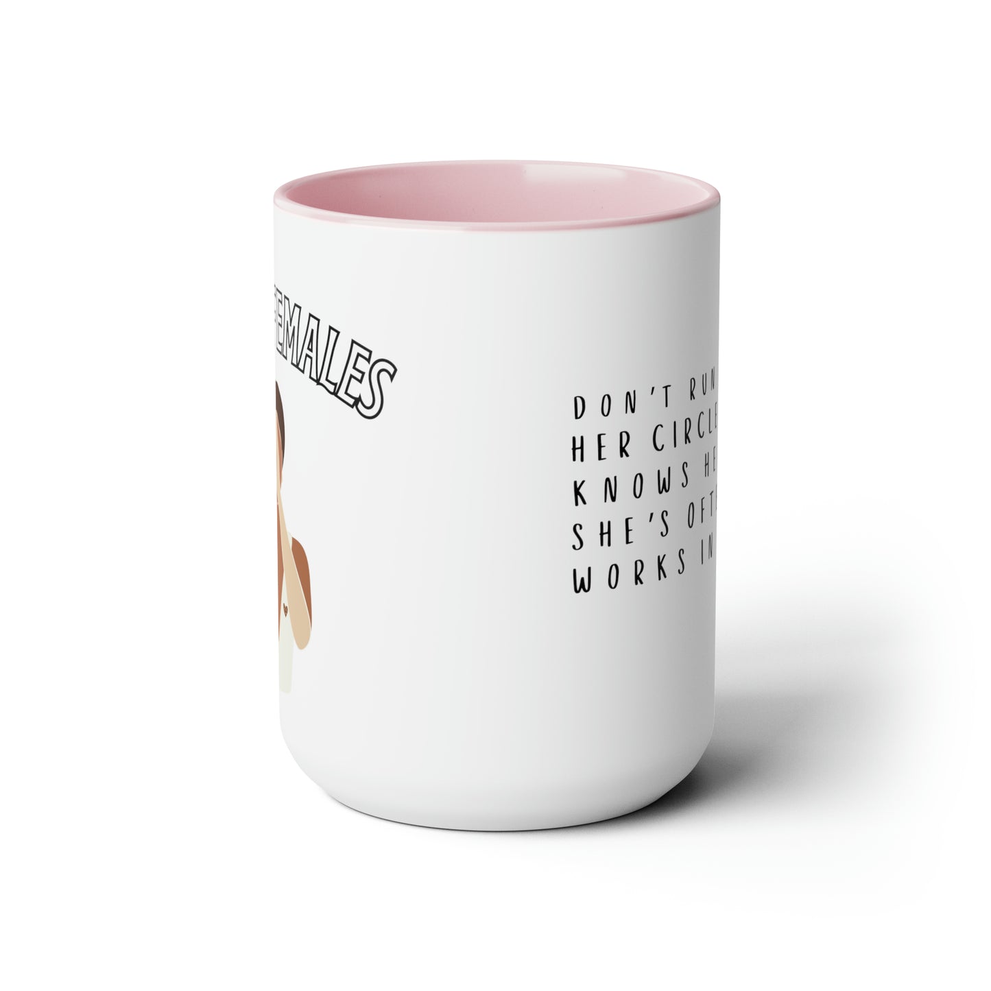 Alpha Females Two-Tone Coffee Mug, 15oz Printify Pikolelie (pee-koh-lay-lee) Activewear Mug