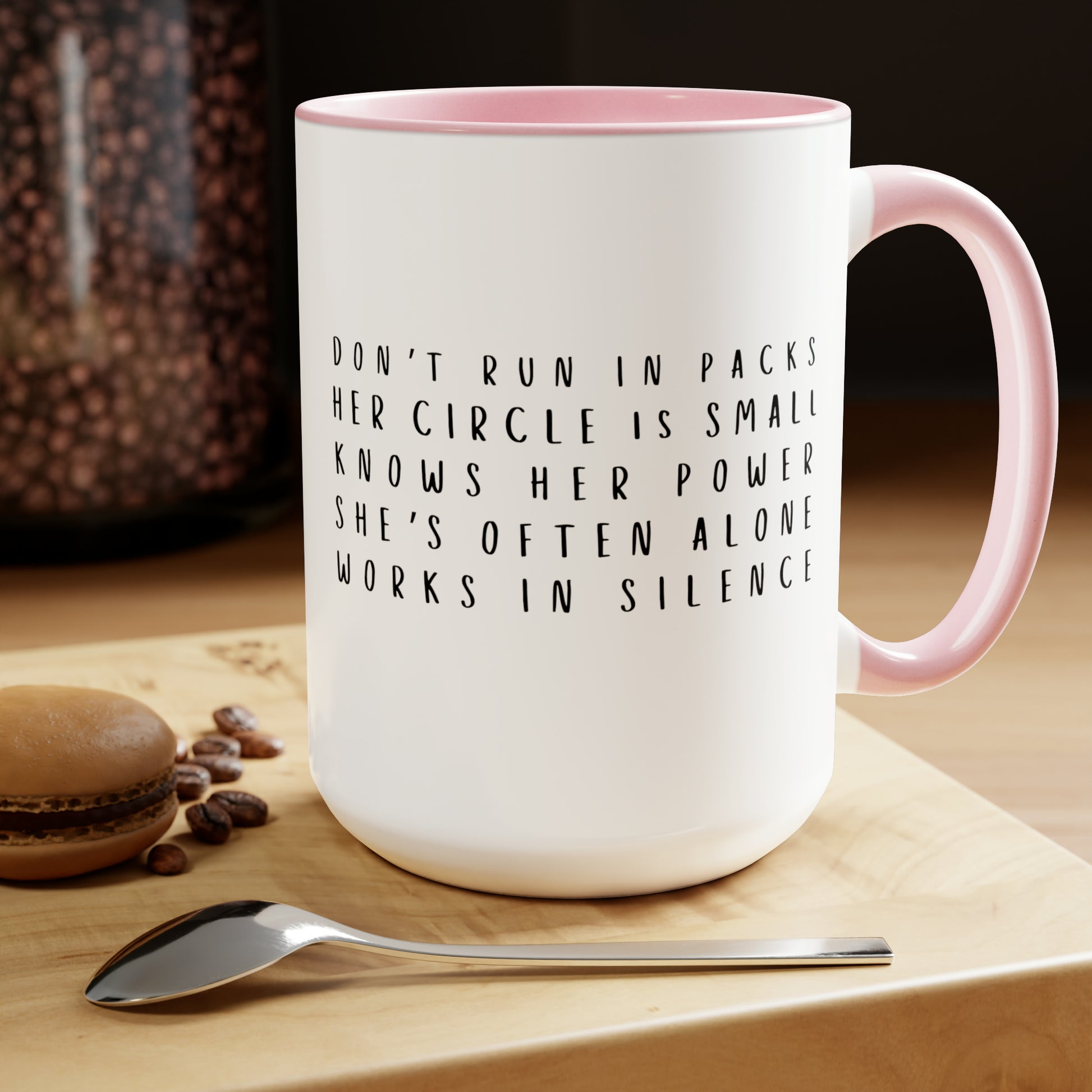 Alpha Females Two-Tone Coffee Mug, 15oz Printify Pikolelie (pee-koh-lay-lee) Activewear Mug