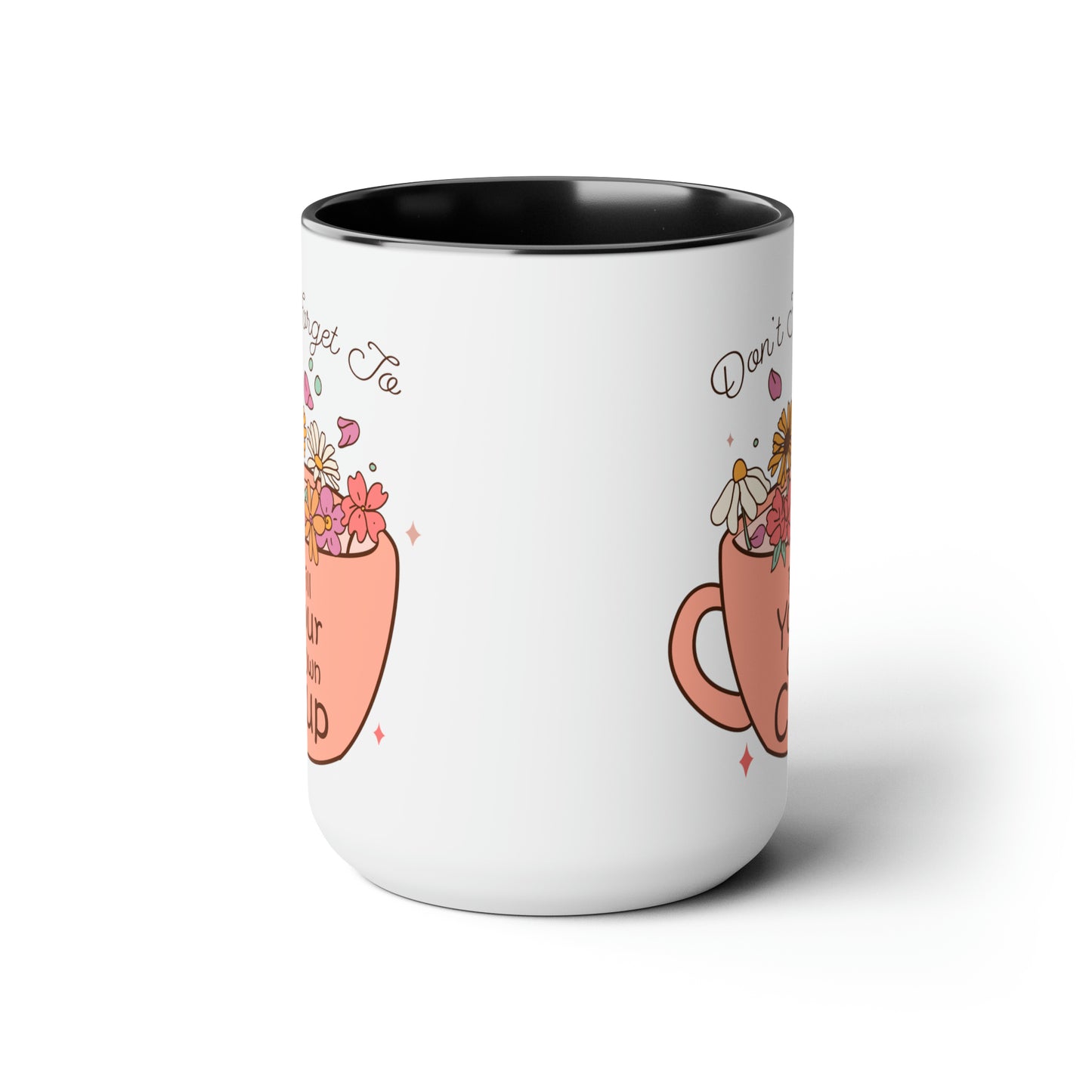 Fill Your Cup Two-Tone Coffee Mug, 15oz Printify Pikolelie (pee-koh-lay-lee) Activewear Mug