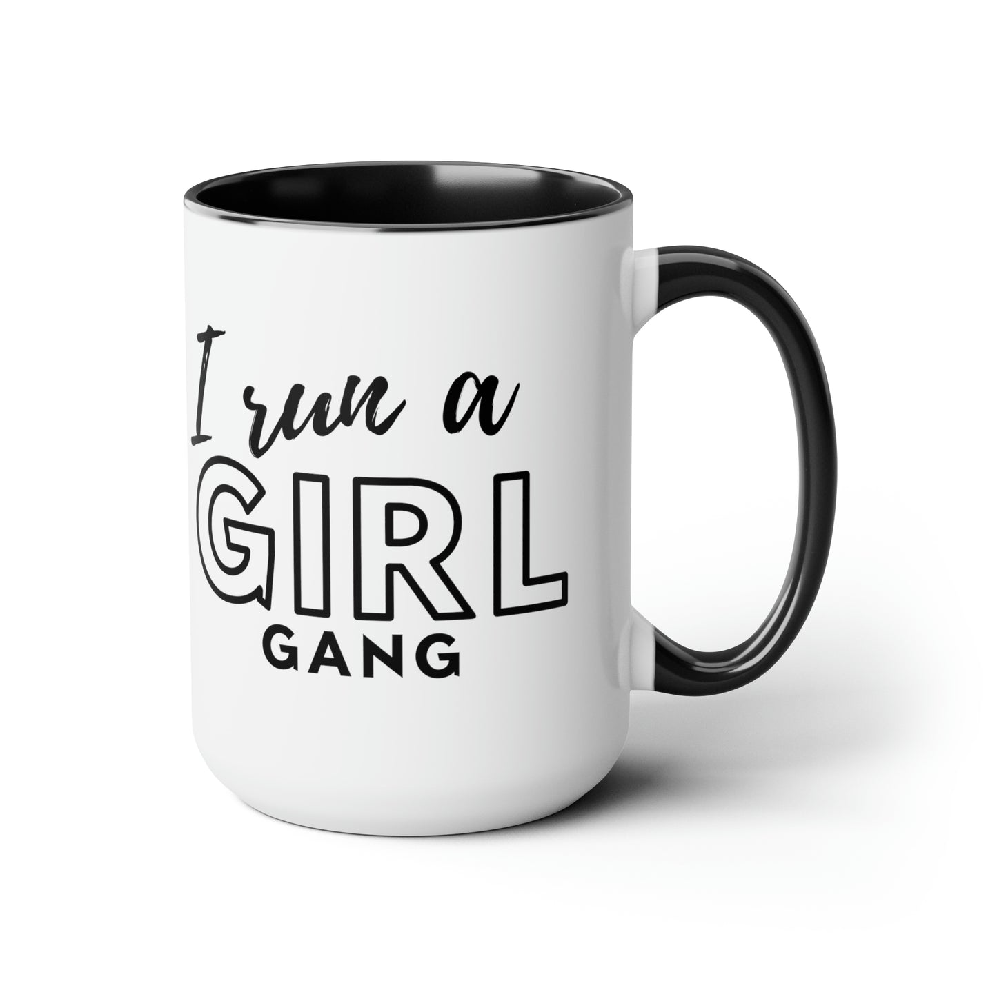 Girl Gang Two-Tone Coffee Mug, 15oz Printify Pikolelie (pee-koh-lay-lee) Activewear Mug