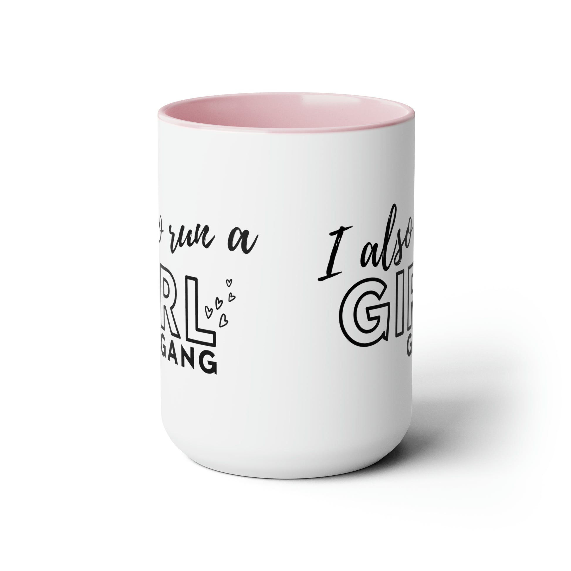 Girl Gang 2 Two-Tone Coffee Mug, 15oz Printify Pikolelie (pee-koh-lay-lee) Activewear Mug