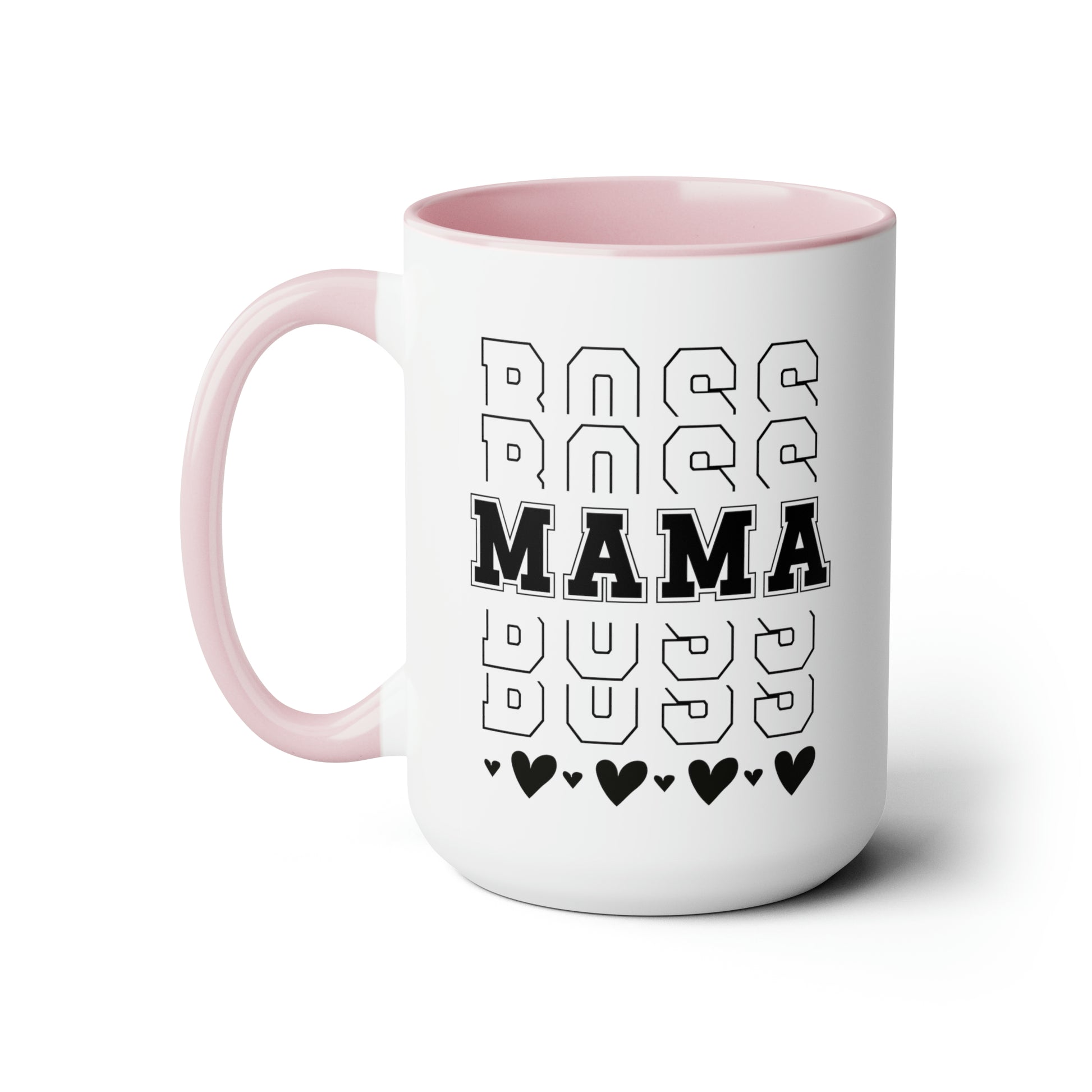 Boss Mama Two-Tone Coffee Mug, 15oz Printify Pikolelie (pee-koh-lay-lee) Activewear Mug