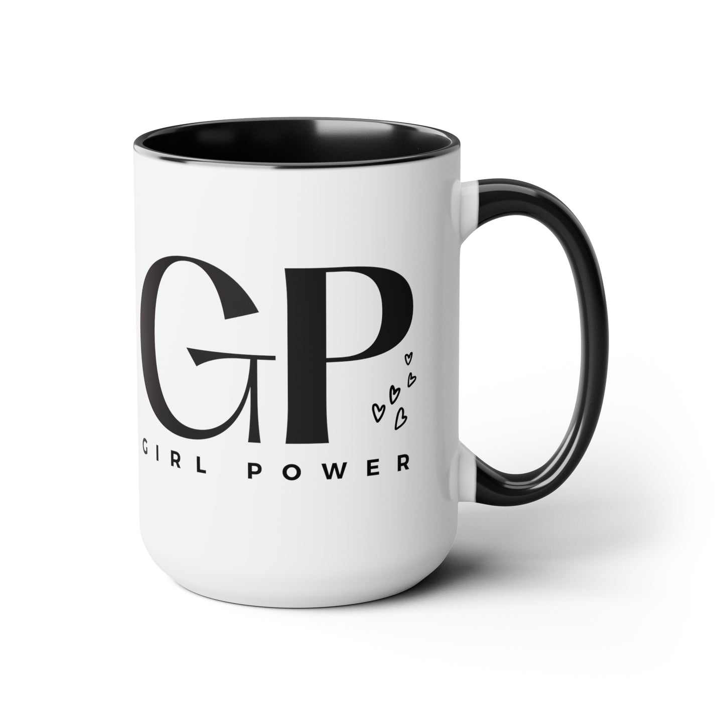 Girl Power Two-Tone Coffee Mug, 15oz Printify Pikolelie (pee-koh-lay-lee) Activewear Mug