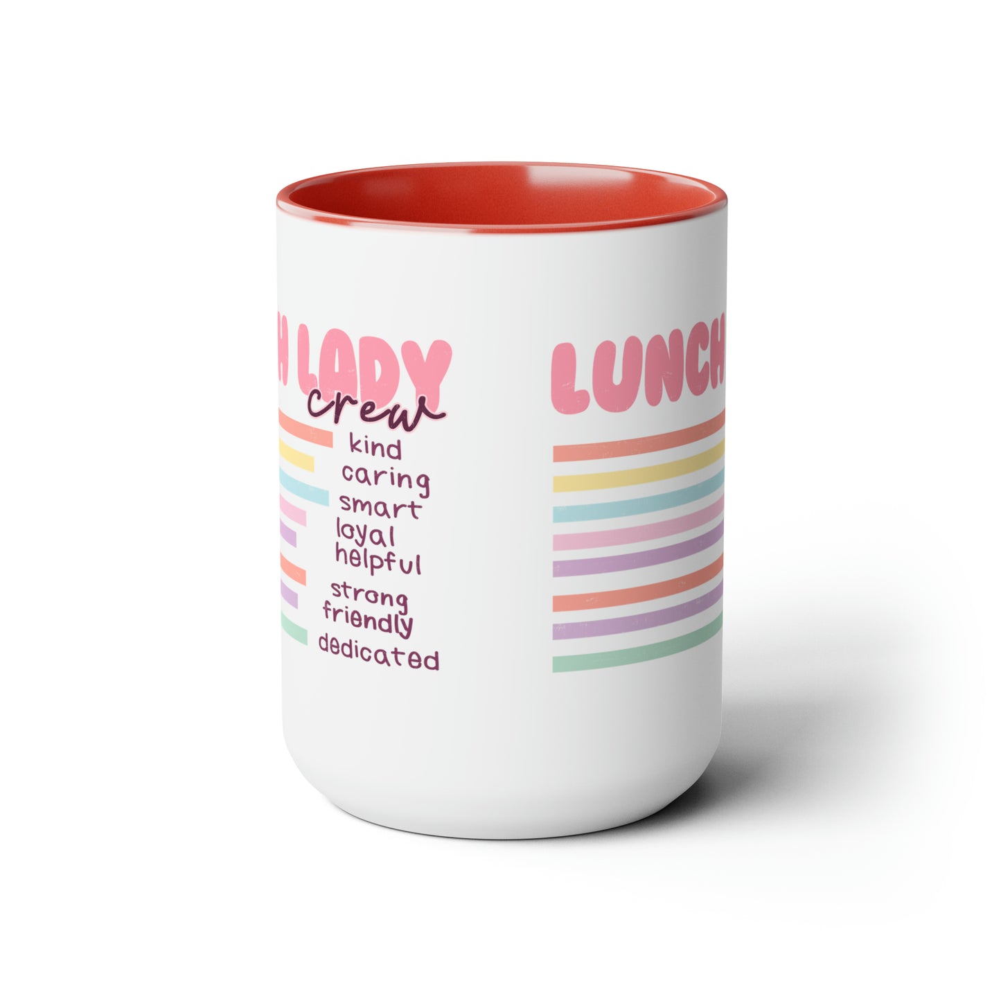 Lunch Lady Two-Tone Coffee Mug, 15oz Printify Pikolelie (pee-koh-lay-lee) Activewear Mug