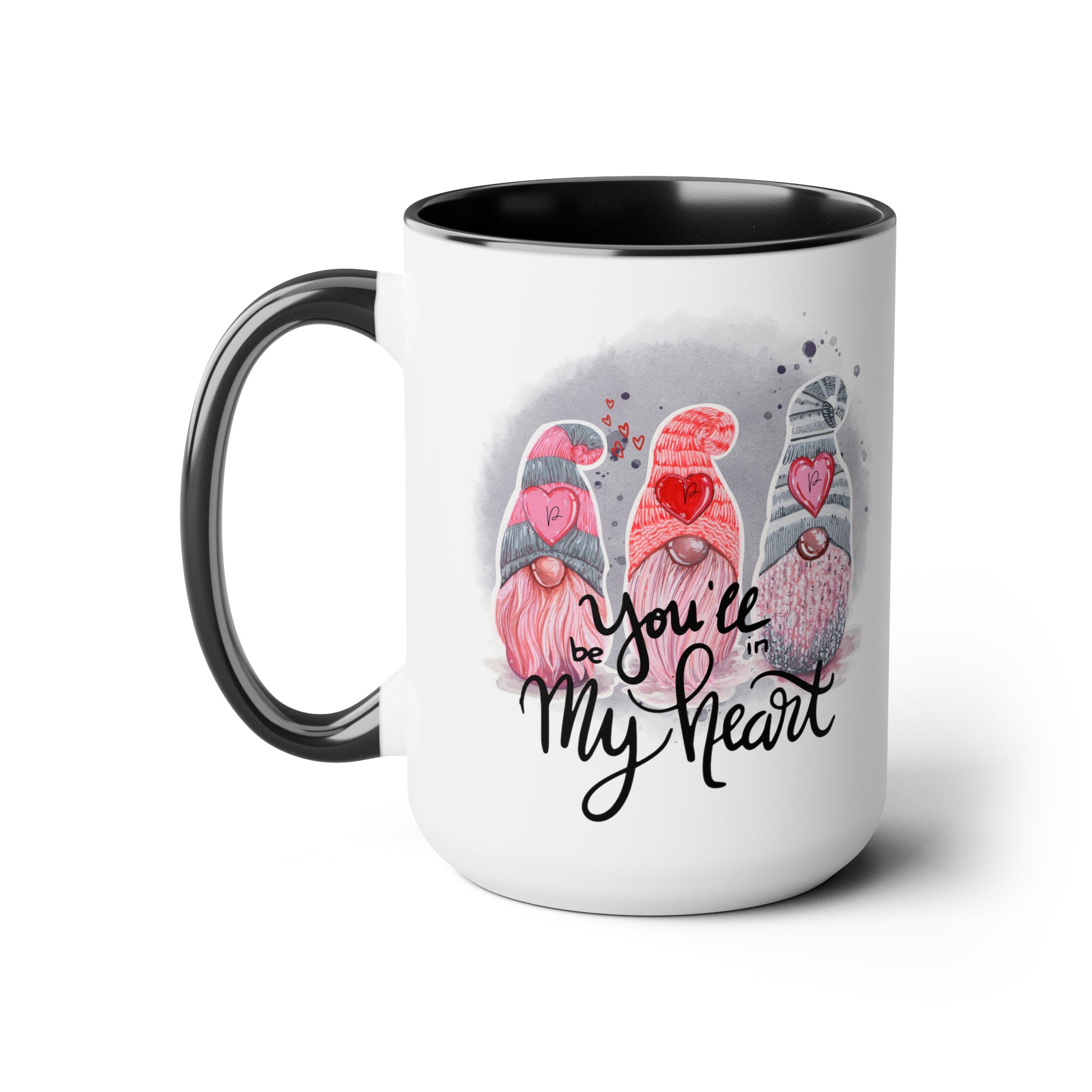 Gnome Love Two-Tone Coffee Mug, 15oz Printify Pikolelie (pee-koh-lay-lee) Activewear Mug