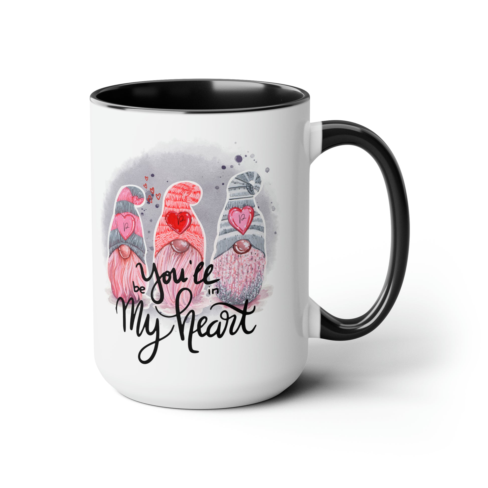 Gnome Love Two-Tone Coffee Mug, 15oz Printify Pikolelie (pee-koh-lay-lee) Activewear Mug