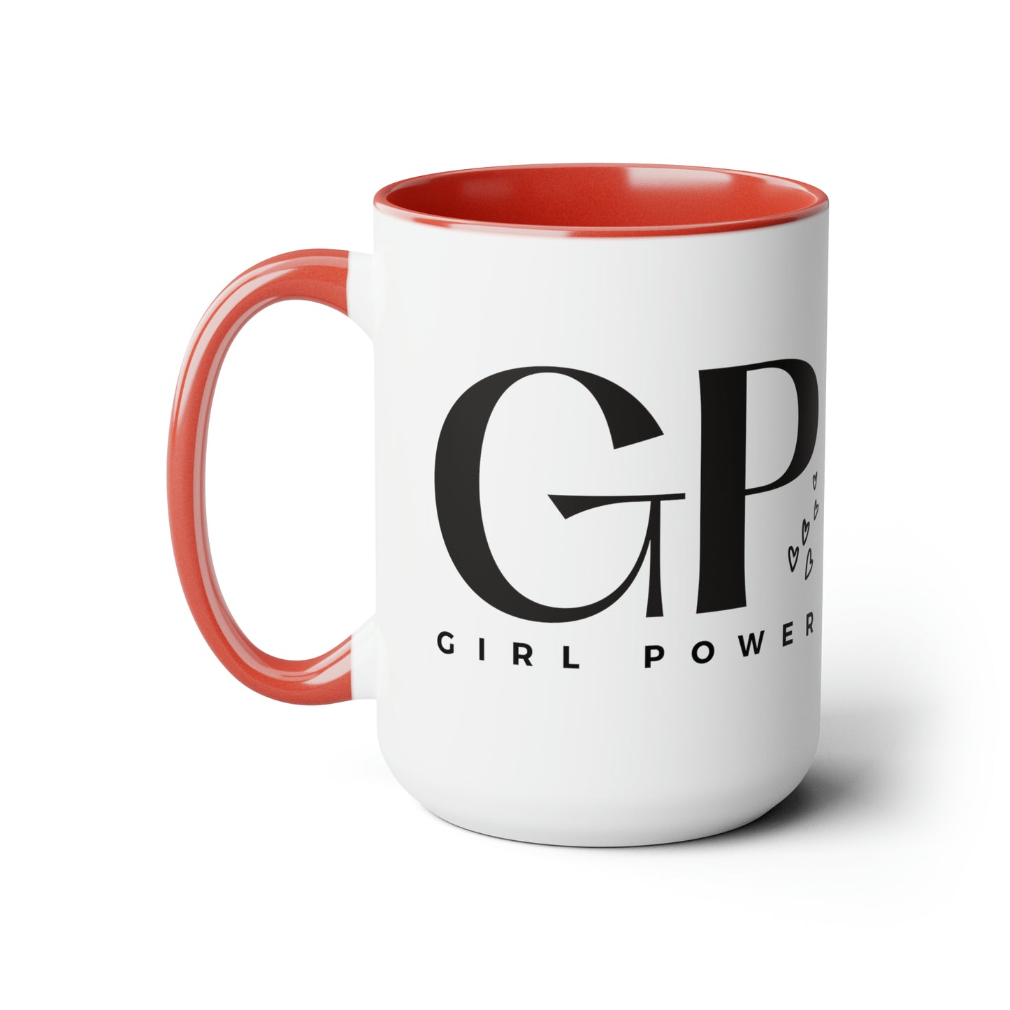 Girl Power Two-Tone Coffee Mug, 15oz Printify Pikolelie (pee-koh-lay-lee) Activewear Mug