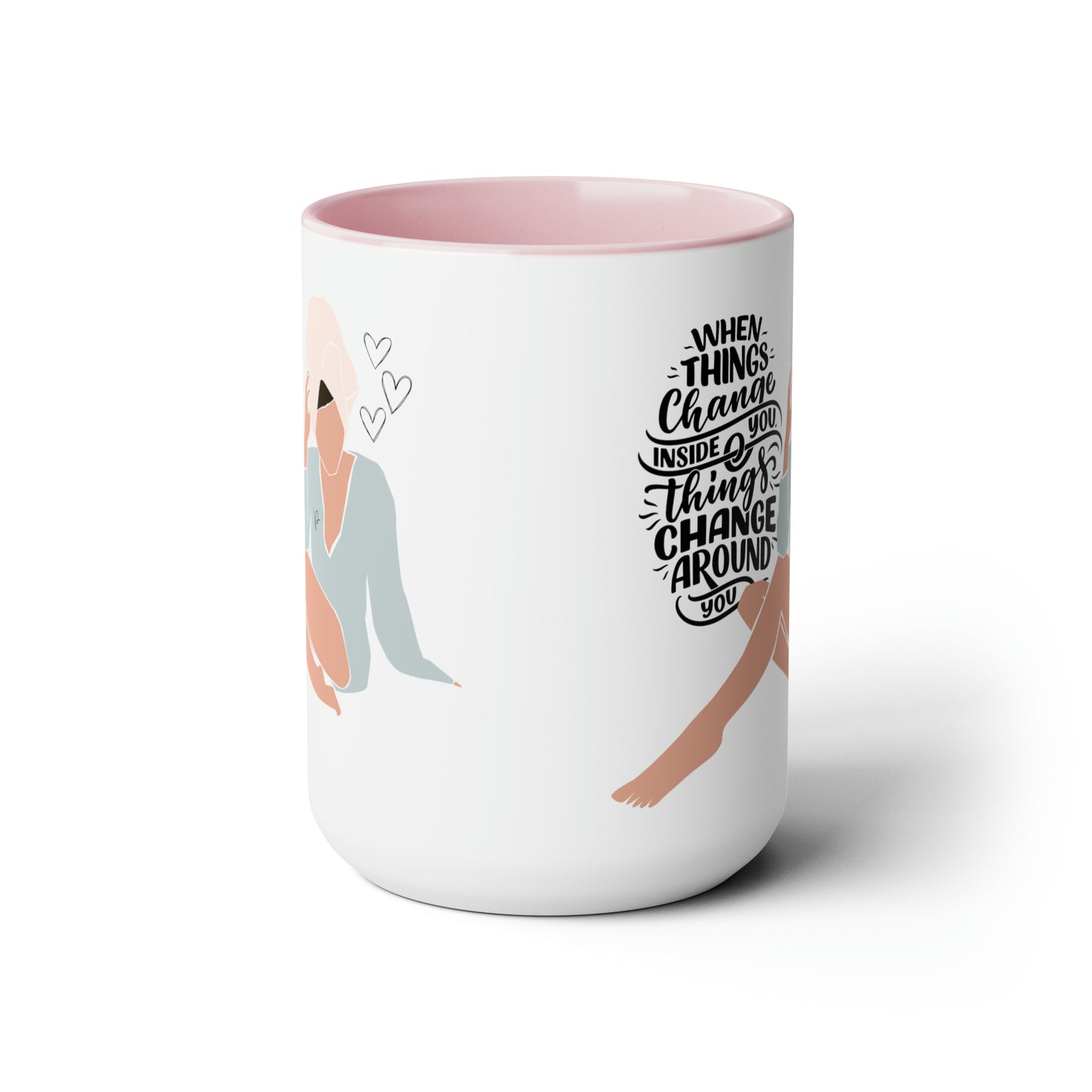 When Things Change Two-Tone Coffee Mug, 15oz Printify Pikolelie (pee-koh-lay-lee) Activewear Mug