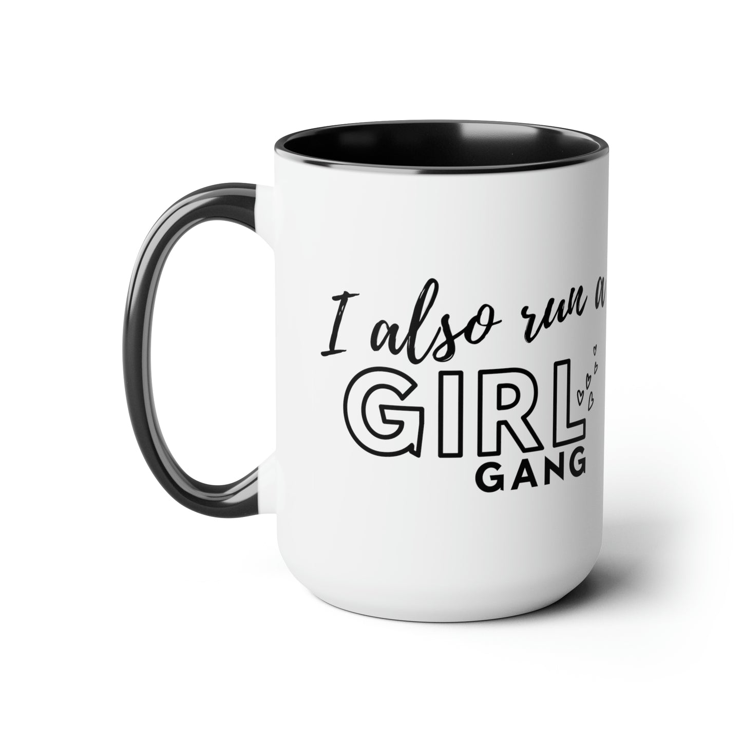 Girl Gang 2 Two-Tone Coffee Mug, 15oz Printify Pikolelie (pee-koh-lay-lee) Activewear Mug